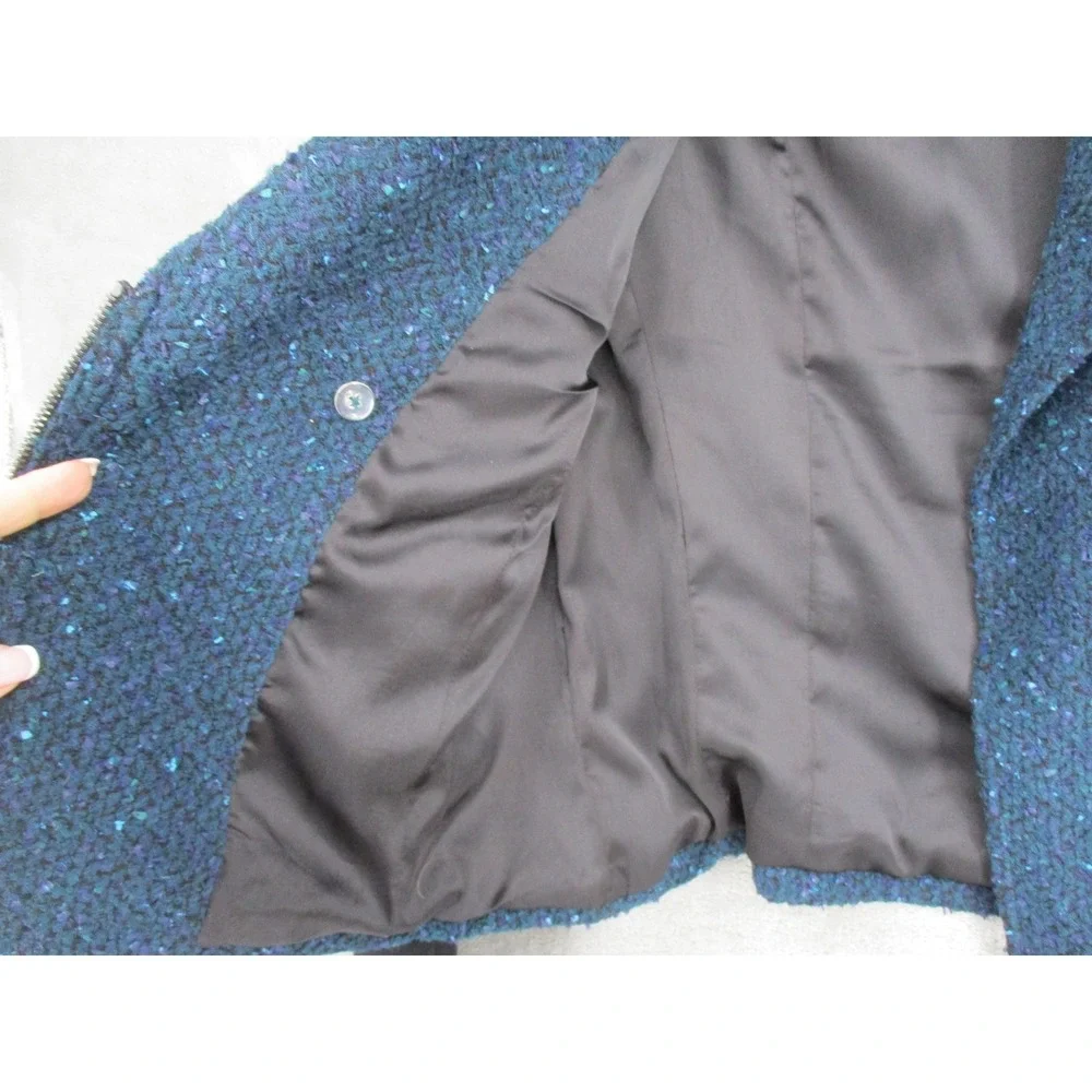 Elie Tahari Jacket Womens Size 2 Wool Blend Tweed Moto Full Zip Pockets Office